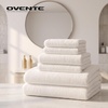 image:imageOVENTE 6 Piece Ultra Soft Bath Towels Set Coral Fleece White BTF01006W