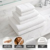 image:imageOVENTE 6 Piece Ultra Soft Bath Towels Set Coral Fleece White BTF01006W