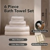 image:imageOVENTE 6 Piece Ultra Soft Bath Towels Set Coral Fleece White BTF01006W