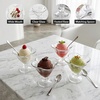 image:imageOVENTE 6oz Glass Dessert Bowls with Spoons Set of 4 Clear ICGBSS4
