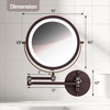 image:imageOVENTE 7 Wall Mounted Lighted Makeup Mirror Nickel Brushed MFW70BR1X10XAntique Bronze