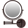 image:imageOVENTE 7 Wall Mounted Lighted Makeup Mirror Nickel Brushed MFW70BR1X10XAntique Bronze