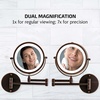 image:imageOVENTE 7 Wall Mounted Lighted Makeup Mirror Nickel Brushed MFW70BR1X10XAntique Bronze