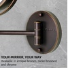 image:imageOVENTE 7 Wall Mounted Lighted Makeup Mirror Nickel Brushed MFW70BR1X10XAntique Bronze