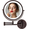 image:imageOVENTE 7 Wall Mounted Lighted Makeup Mirror Nickel Brushed MFW70BR1X10XAntique Bronze