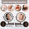 image:imageOVENTE 7 Wall Mounted Lighted Makeup Mirror Nickel Brushed MFW70BR1X10XAntique Bronze