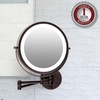 image:imageOVENTE 7 Wall Mounted Lighted Makeup Mirror Nickel Brushed MFW70BR1X10XAntique Bronze
