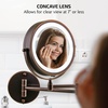 image:imageOVENTE 7 Wall Mounted Lighted Makeup Mirror Nickel Brushed MFW70BR1X10XAntique Bronze