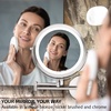 image:imageOVENTE 7 Wall Mounted Lighted Makeup Mirror Nickel Brushed MFW70BR1X10XNickel Brushed