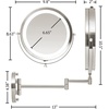 image:imageOVENTE 7 Wall Mounted Lighted Makeup Mirror Nickel Brushed MFW70BR1X10XNickel Brushed