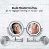 image:imageOVENTE 7 Wall Mounted Lighted Makeup Mirror Nickel Brushed MFW70BR1X10XNickel Brushed