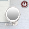 image:imageOVENTE 7 Wall Mounted Lighted Makeup Mirror Nickel Brushed MFW70BR1X10XNickel Brushed