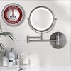 image:imageOVENTE 7 Wall Mounted Lighted Makeup Mirror Nickel Brushed MFW70BR1X10XNickel Brushed