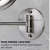 image:imageOVENTE 7 Wall Mounted Lighted Makeup Mirror Nickel Brushed MFW70BR1X10XNickel Brushed