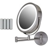 image:imageOVENTE 7 Wall Mounted Lighted Makeup Mirror Nickel Brushed MFW70BR1X10XNickel Brushed