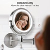 image:imageOVENTE 7 Wall Mounted Lighted Makeup Mirror Nickel Brushed MFW70BR1X10XNickel Brushed