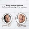 image:imageOVENTE 7 Wall Mounted Lighted Makeup Mirror Nickel Brushed MFW70BR1X10XNickel Brushed