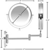 image:imageOVENTE 7 Wall Mounted Lighted Makeup Mirror Nickel Brushed MFW70BR1X10XNickel Brushed