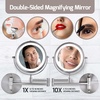 image:imageOVENTE 7 Wall Mounted Lighted Makeup Mirror Nickel Brushed MFW70BR1X10XNickel Brushed