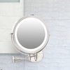 image:imageOVENTE 7 Wall Mounted Lighted Makeup Mirror Nickel Brushed MFW70BR1X10XNickel Brushed