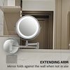 image:imageOVENTE 7 Wall Mounted Lighted Makeup Mirror Nickel Brushed MFW70BR1X10XPolished Chrome