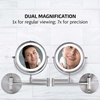 image:imageOVENTE 7 Wall Mounted Lighted Makeup Mirror Nickel Brushed MFW70BR1X10XPolished Chrome