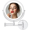 image:imageOVENTE 7 Wall Mounted Lighted Makeup Mirror Nickel Brushed MFW70BR1X10XPolished Chrome