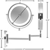 image:imageOVENTE 7 Wall Mounted Lighted Makeup Mirror Nickel Brushed MFW70BR1X10XPolished Chrome