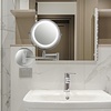 image:imageOVENTE 7 Wall Mounted Lighted Makeup Mirror Nickel Brushed MFW70BR1X10XPolished Chrome