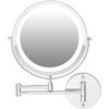 image:imageOVENTE 7 Wall Mounted Lighted Makeup Mirror Nickel Brushed MFW70BR1X10XPolished Chrome
