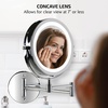 image:imageOVENTE 7 Wall Mounted Lighted Makeup Mirror Nickel Brushed MFW70BR1X10XPolished Chrome