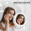 image:imageOVENTE 7 Wall Mounted Lighted Makeup Mirror Nickel Brushed MFW70BR1X10XPolished Chrome