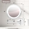 image:imageOVENTE 7 Wall Mounted Lighted Makeup Mirror Nickel Brushed MFW70BR1X10XPolished Chrome