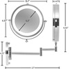 image:imageOVENTE 7 Wall Mounted Lighted Makeup Mirror Nickel Brushed MFW70BR1X10XPolished Chrome