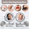 image:imageOVENTE 7 Wall Mounted Lighted Makeup Mirror Nickel Brushed MFW70BR1X10XPolished Chrome