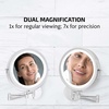 image:imageOVENTE 7 Wall Mounted Lighted Makeup Mirror Nickel Brushed MFW70BR1X10XPolished Chrome
