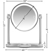 image:imageOVENTE 8 Lighted Tabletop Magnifying Mirror Nickel Brushed MHT80BR1X10X