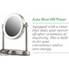 image:imageOVENTE 8 Lighted Tabletop Magnifying Mirror Nickel Brushed MHT80BR1X10X