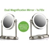 image:imageOVENTE 8 Lighted Tabletop Magnifying Mirror Nickel Brushed MHT80BR1X10X