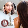 image:imageOVENTE 8 Tabletop Magnifying Makeup Mirror Polished Chrome MNLMT80CH1X7XNickel Brushed