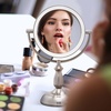 image:imageOVENTE 8 Tabletop Magnifying Makeup Mirror Polished Chrome MNLMT80CH1X7XNickel Brushed