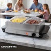 image:imageOVENTE Electric Buffet Server amp Food Warmer with Two 15 Qt Silver FW152S2 Chafing Pan  Silver