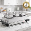 image:imageOVENTE Electric Buffet Server amp Food Warmer with Two 15 Qt Silver FW152S3 Chafing Pan  Silver