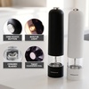 image:imageOVENTE Electric Salt amp Pepper Set Battery Operated Silver SPD112SBlackWhite