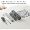 image:imageOVENTE Microfiber Duster Cleaning Set Extendable Handle Grey CTD1526GY