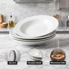 image:imageOVENTE Porcelain Pasta Bowls Set of 4 Ideal for Salad Soup White BPS4W
