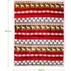 image:imageOVENTE Sherpa Throw Blanket 50x60 Reindeer Design Red BLN4688