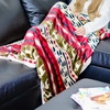 image:imageOVENTE Sherpa Throw Blanket 50x60 Reindeer Design Red BLN4688