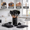 image:imageOVENTE Silicone Cooking Utensils Set 17pcs Heat Resistant Grey SPS17GBlack