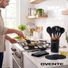image:imageOVENTE Silicone Cooking Utensils Set 17pcs Heat Resistant Grey SPS17GBlack